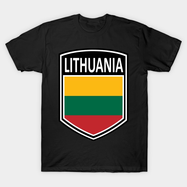 Flag Shield - Lithuania T-Shirt by Taylor'd Designs